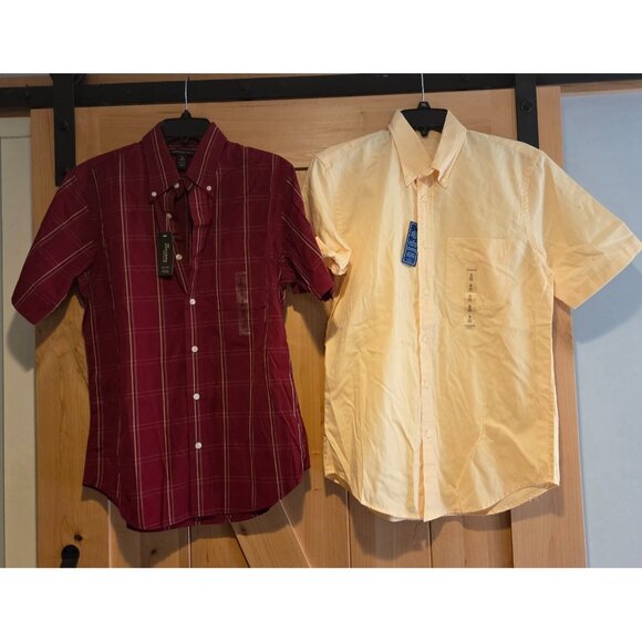 Dockers Other - New! Lot of 2 Dockers Men’s S 14-14.5 Red Plaid & Yellow Button Down Shirts